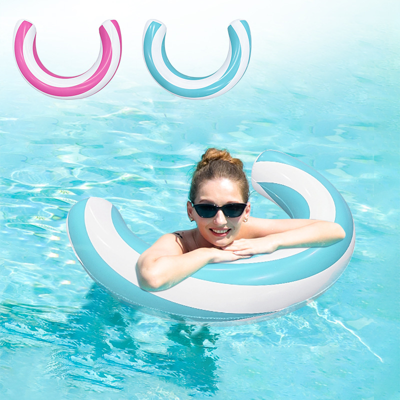 Amazon Thickeneded Pvc Semi-Circular Inflatable Swimming Stick Summer Water Play Adult Portable Environmentally Friendly Curved Stripesd Floating Row