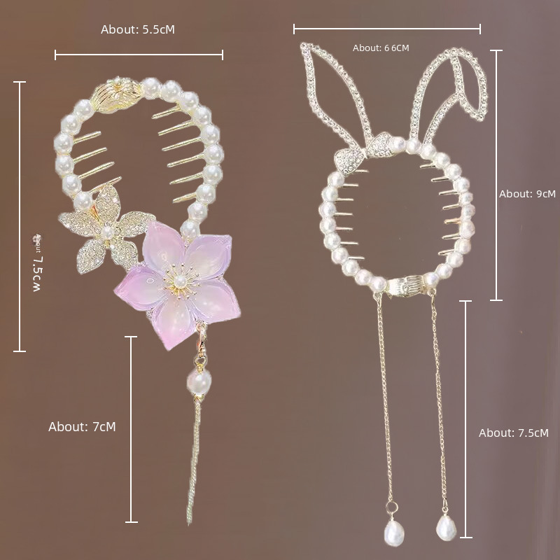 Acessórios de cabelo de almôndega infantil, enfeites de cabeça temperamentais, grampo de cabelo fixo, estilo coreano, rabo de cavalo de alto senso, grampo de cabelo para meninas_voghion.com