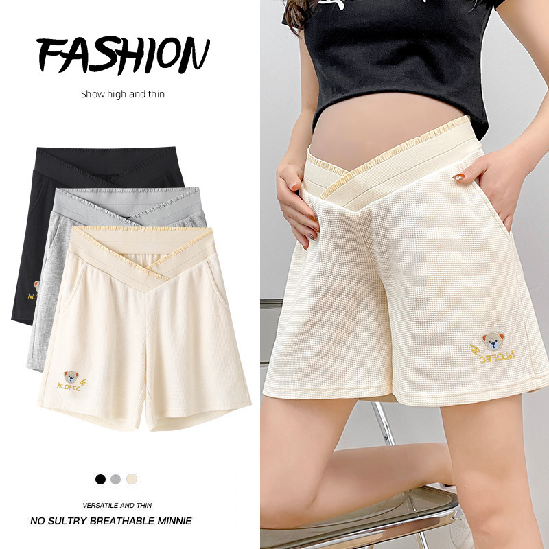 Pregnant Women's Pants 2022 Summer Thin Base Three-point Safety Pants Belly-supporting Large Size Anti-running Fashion Pregnant Women's Shorts