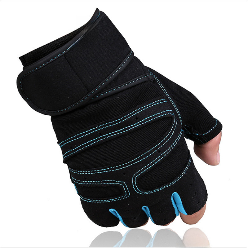 Half finger gloves a generation of wear-resistant breathable wrist gloves men's and women's sports gym non-slip riding dumbbell_maomaolike.com