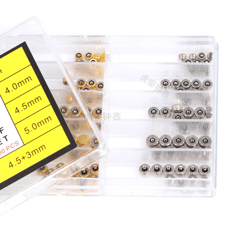 시계 액세서리 박스 접착제 드롭 헤드 테이블 크라운 테이블 핸들 시계 수리 부품 구리 금 및 실버 핸들 10 시계