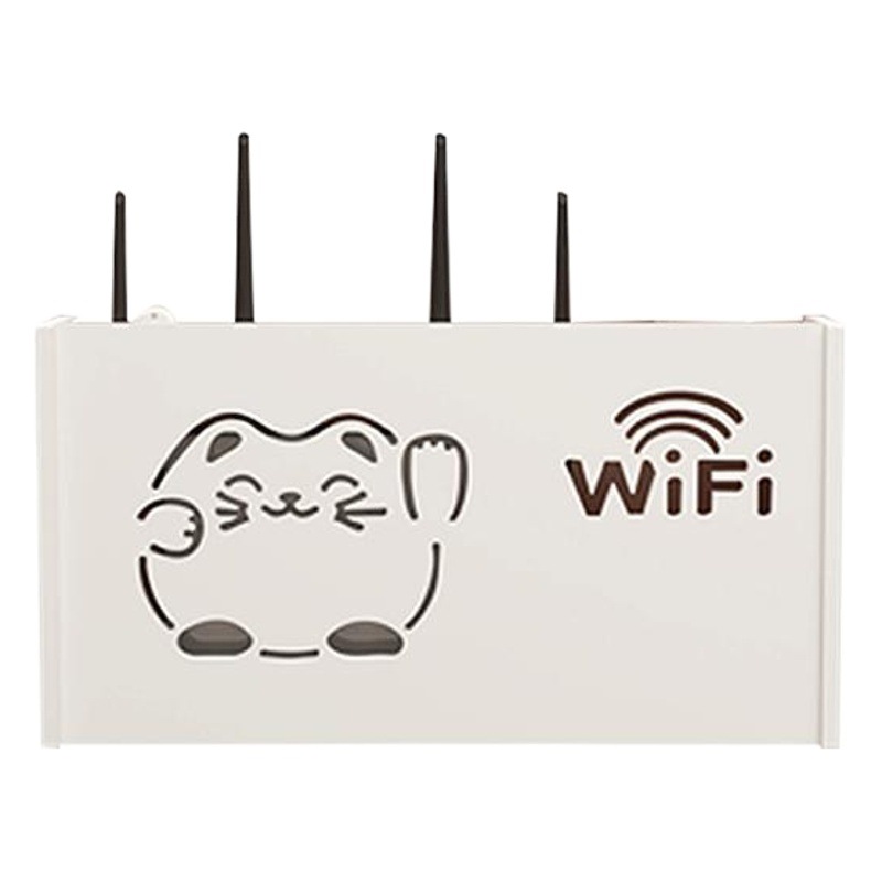 Caja de almacenamiento para router, estante para decodificador de TV sin taladro, soporte de pared para almacenamiento y protección de WiFi.