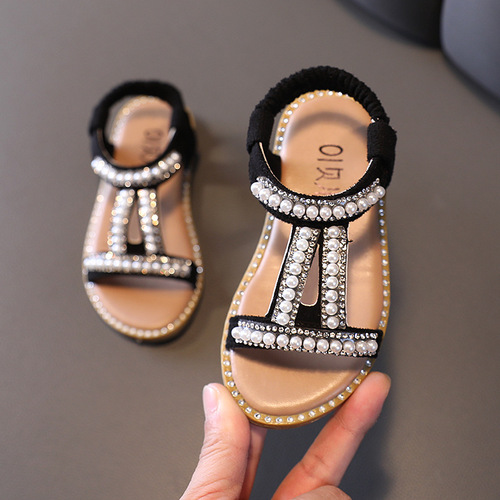 Children's sandals 2025, junior shoes, children's summer soft sole princess Bohemian beach sandals, fashionable sandals