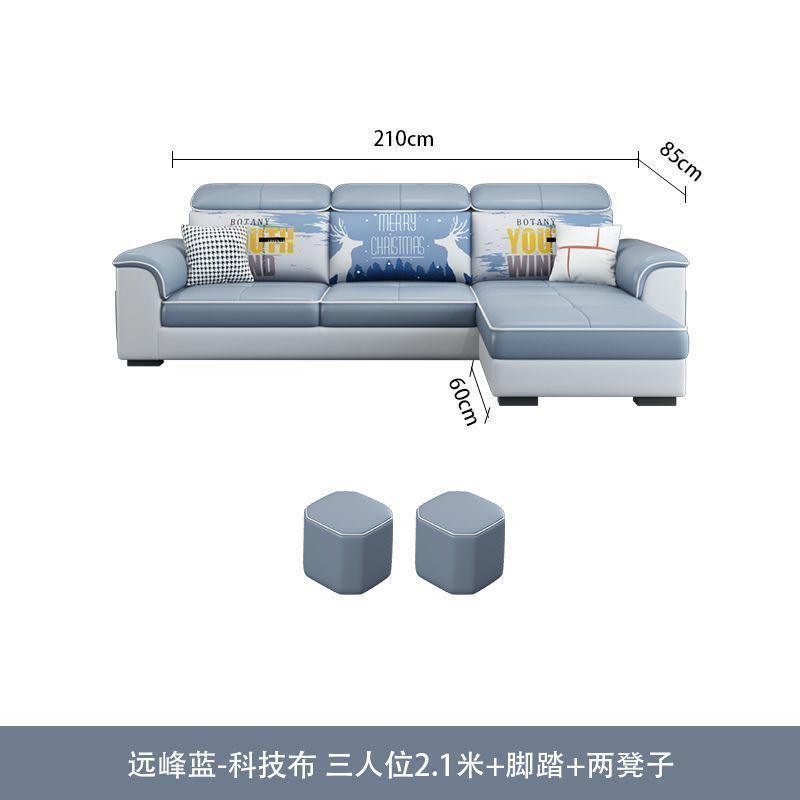 新款布艺沙发客厅简约现代免洗公寓大小户型北欧风两用全套家具|undefined