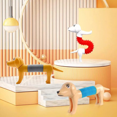Cross-border new product puzzle diy decompression telescopic dog pop tube telescopic tube toy decompression toys wholesale