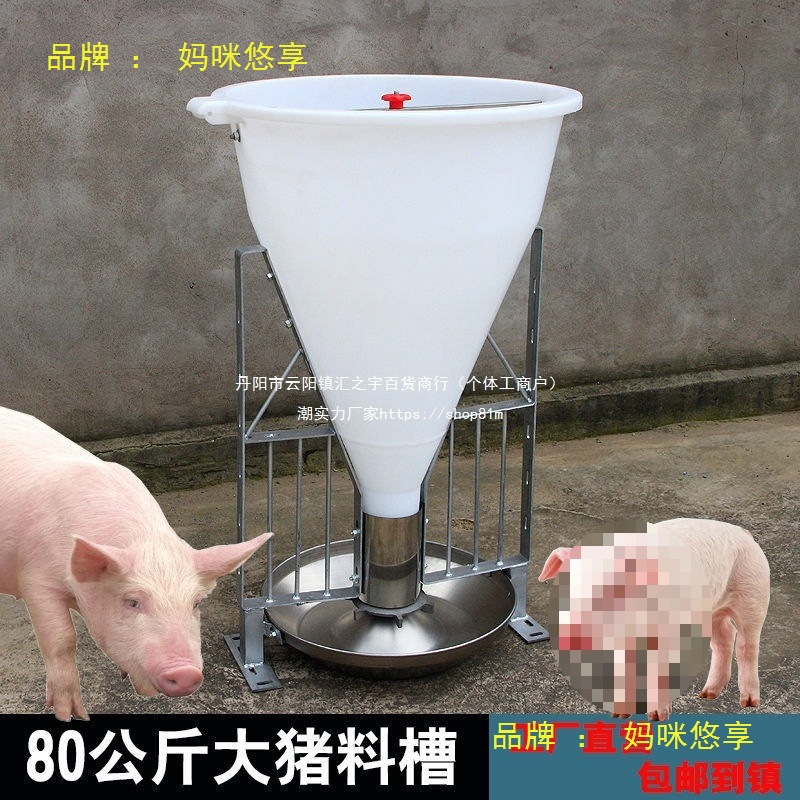80公斤细桶猪料槽不锈钢自动料槽自由采食料槽育肥料槽猪用干料槽