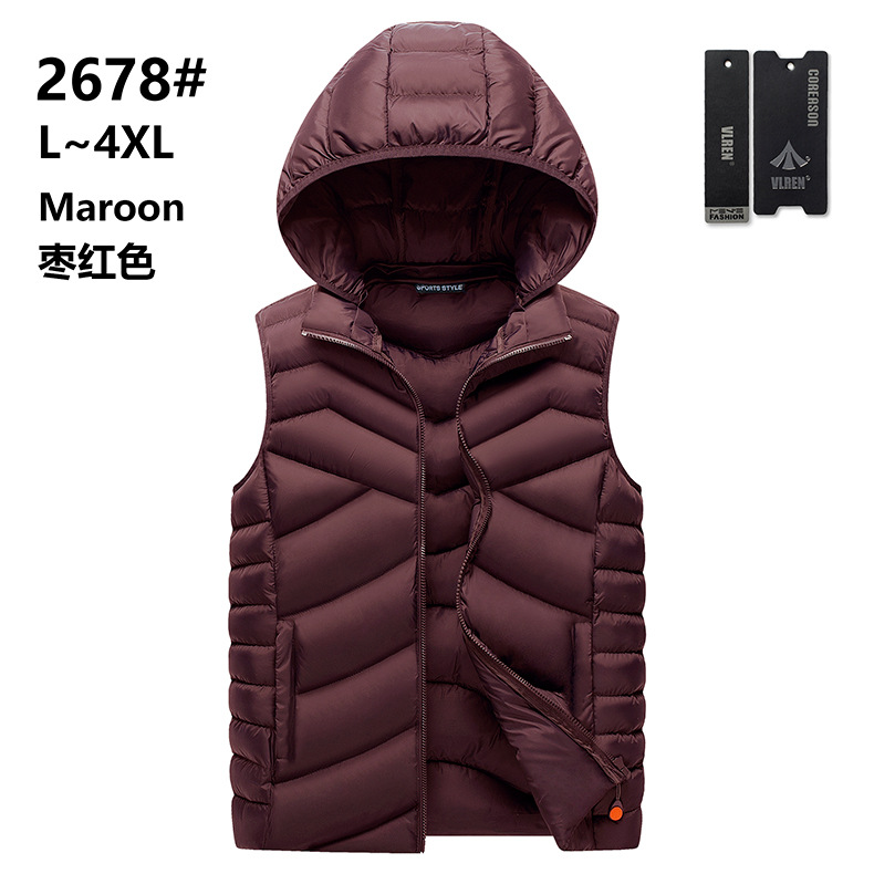 Costilla de algodón Chaleco de los hombres Otoño e Invierno estilo coreano grueso chaleco caliente transfronterizo sin mangas chaleco Comercio exterior al por mayor