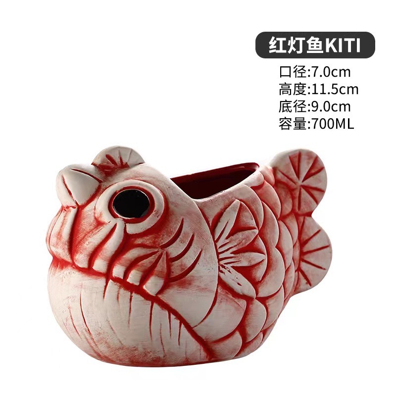 Taza de cóctel hawaiana taza de cerámica creativa taza de tic-tac - toe taza de cara de totem taza de macaco taza zombie taza de papagaio taza