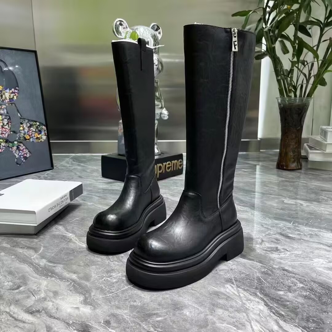 Xiaosu with retro style side zipper 2025 spring burst fire new thick-soled increased boots martin boots women's shoes