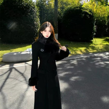 气质名媛千金高级感收腰呢子大衣秋冬新款加厚保暖长款毛呢外套女