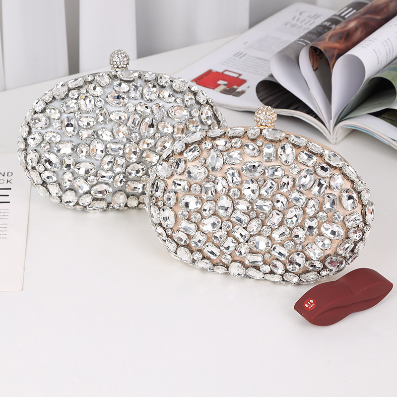 Fashionable Diamond-Encrusted Evening Bag Full of Diamonds Clutch Bag Socialite Personalized Dress Cheongsam Bag Ladies Handbag Wholesale