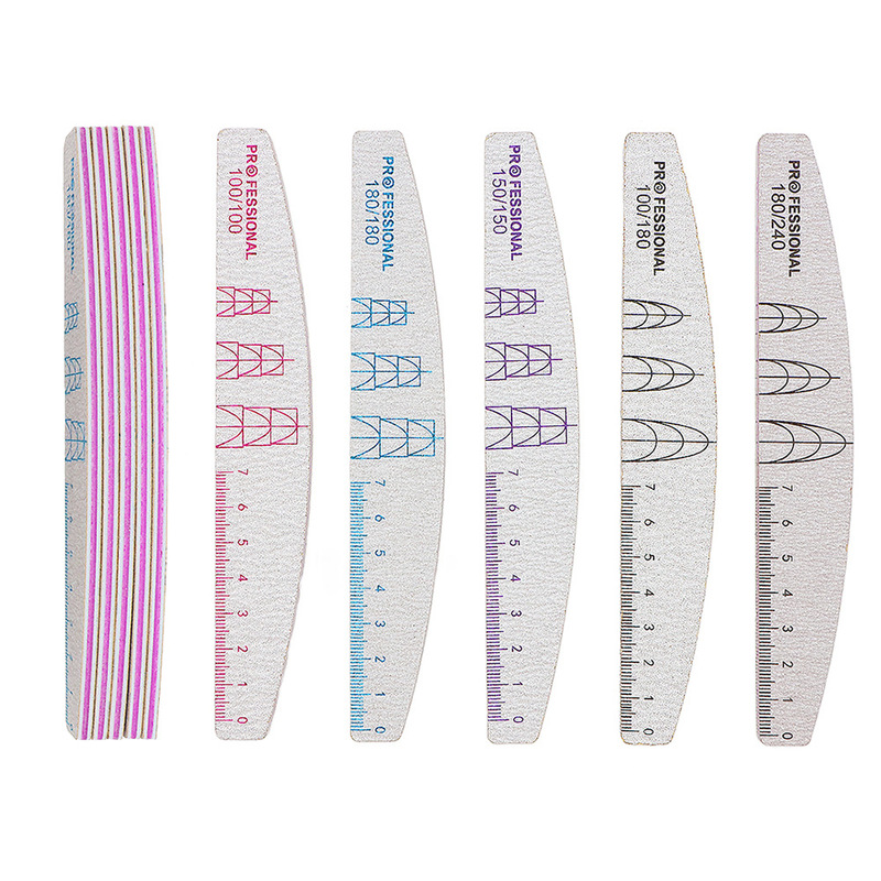 Professional half-moon nail file gray sand double-sided scale grinding strip nail rub simple nail nail nail setback factory direct sales Professional half-moon nail file gray sand double-sided scale grinding strip nail rub simple nail nail nail setback factory direct sales