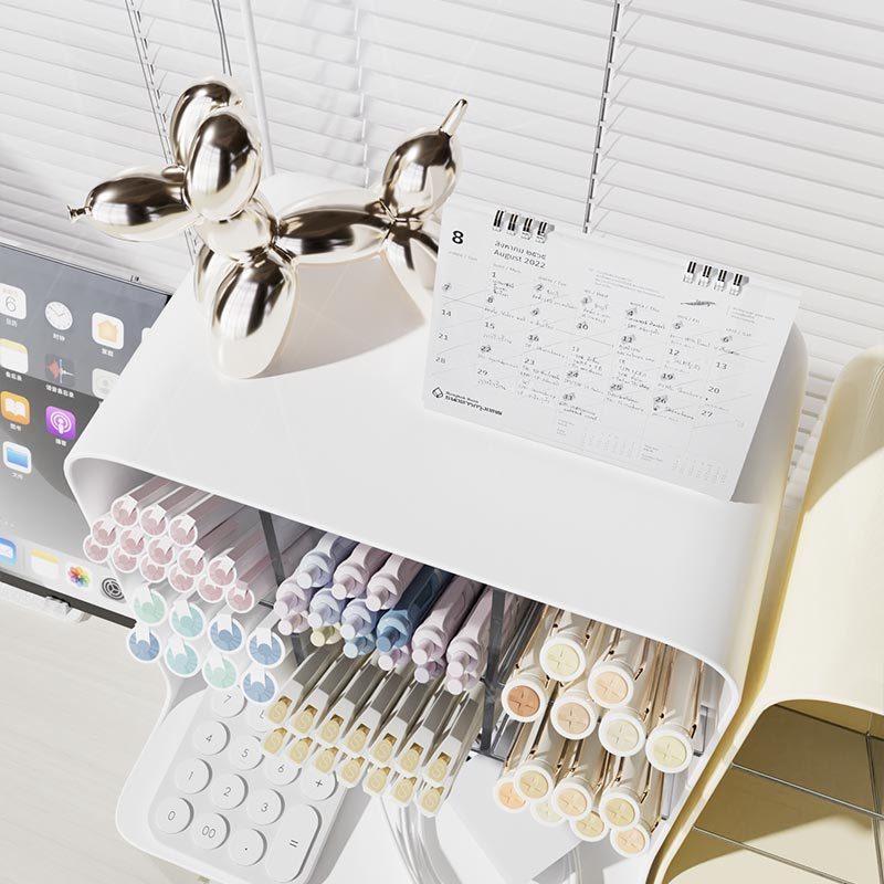 Pens holder, universal storage box for students, capacious stationery