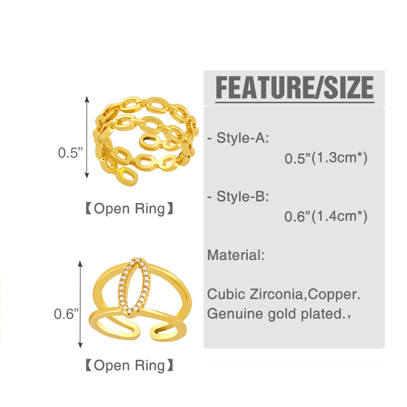 Hip-hop Multi-layer Hollow Zircon Ring display picture 2