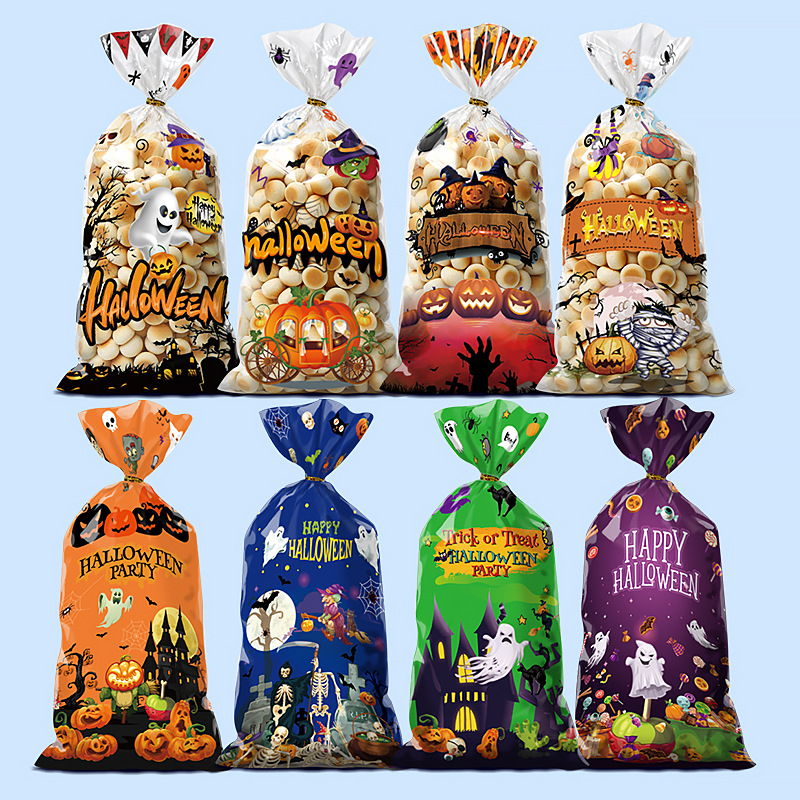 新款欧美跨境亚马逊万圣节玻璃纸DIY曲奇饼干糖果包装袋伴手礼袋