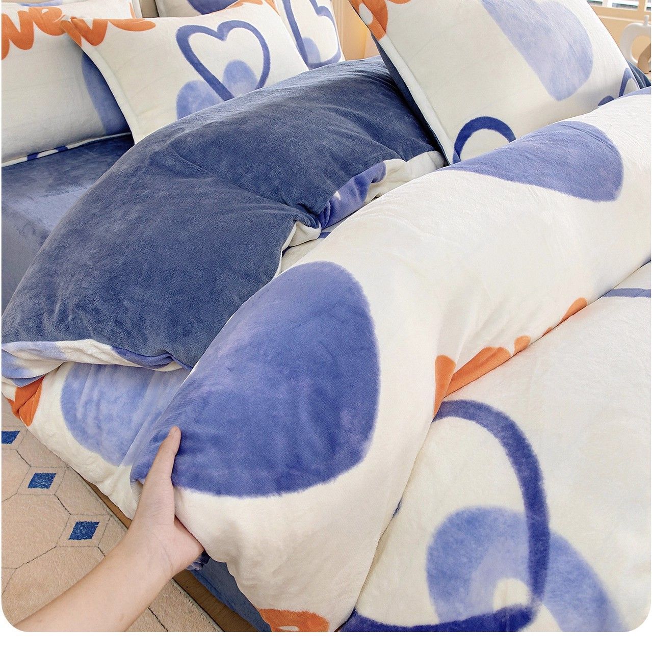 Invierno leche cubierta de edredón de coral cubierta de edredón de una sola pieza más 180 pelusa gruesa 150x200x230 flanel