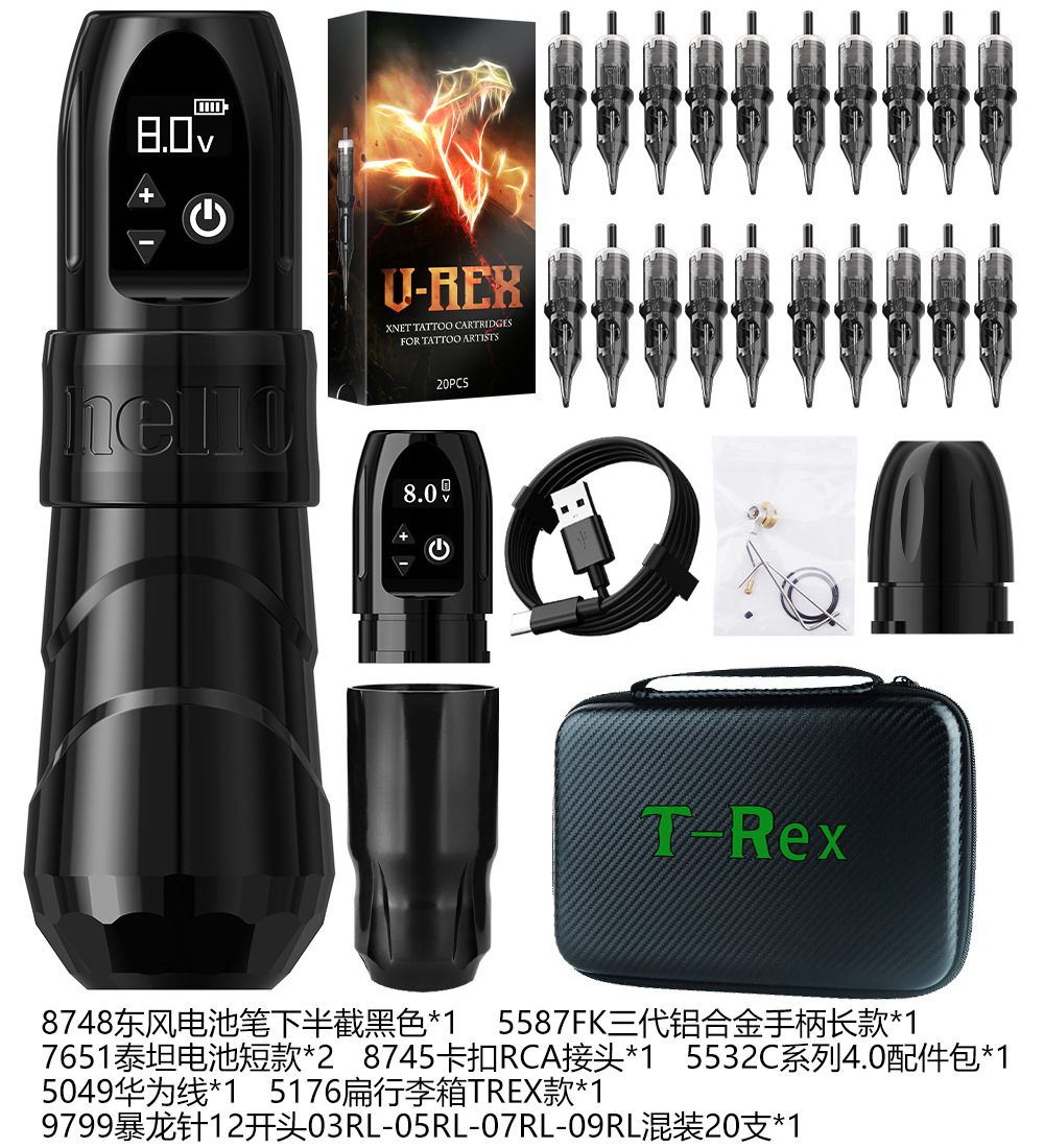 AmbitionFK tres generaciones carga tatuaje pluma con pantalla LCD tatuaje aguja máquina portátil tatuaje pluma