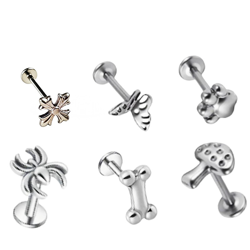 Pointed titanium steel lip stud product view