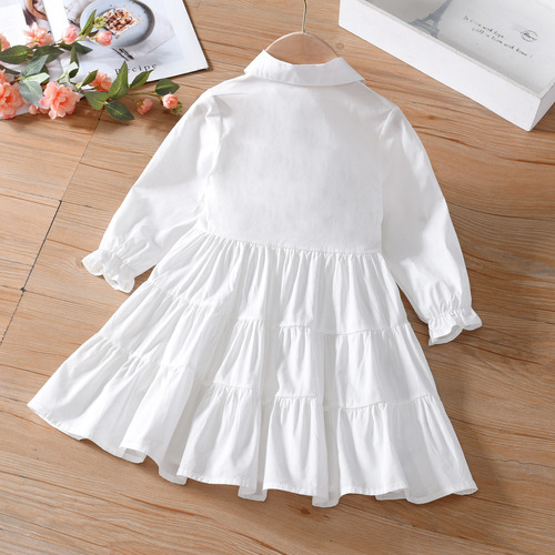 Ladies' Summer Dress New Arrival Girls' Baby Korean Style Collar with Large Skirt Children's Short Sleeve Princess Dress