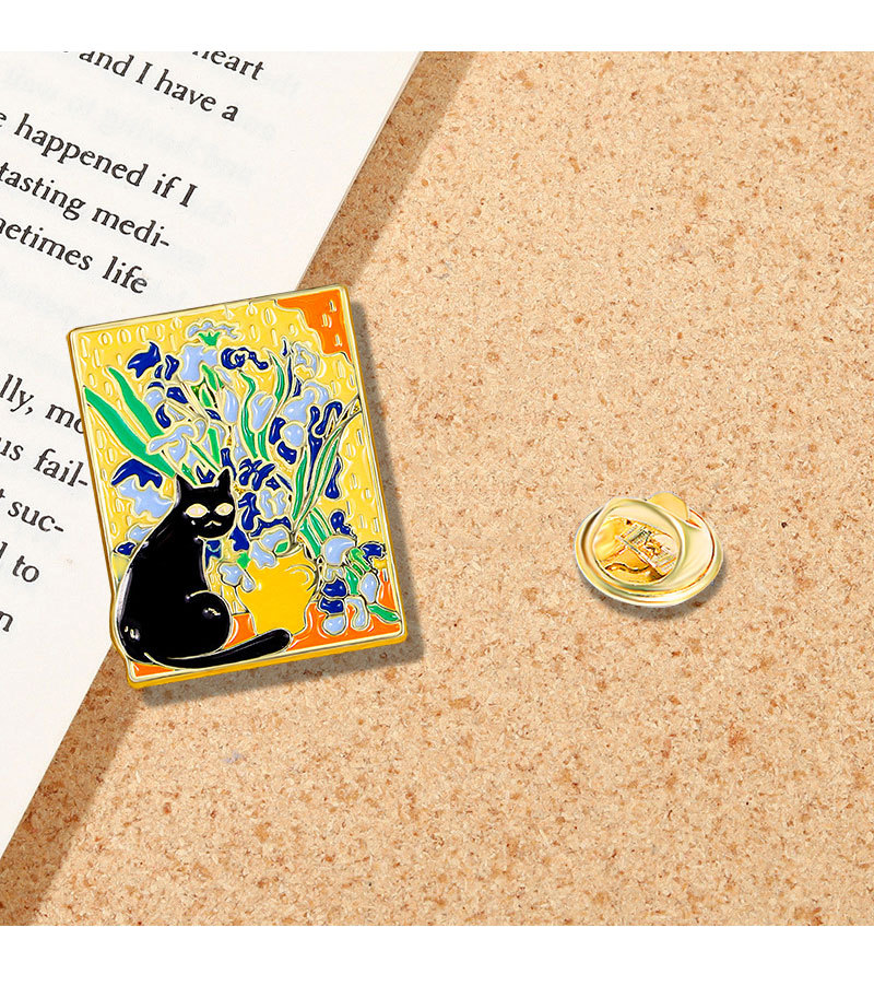 Cartoon Style Oil Painting Cat Alloy Enamel Plating Unisex Brooches display picture 2