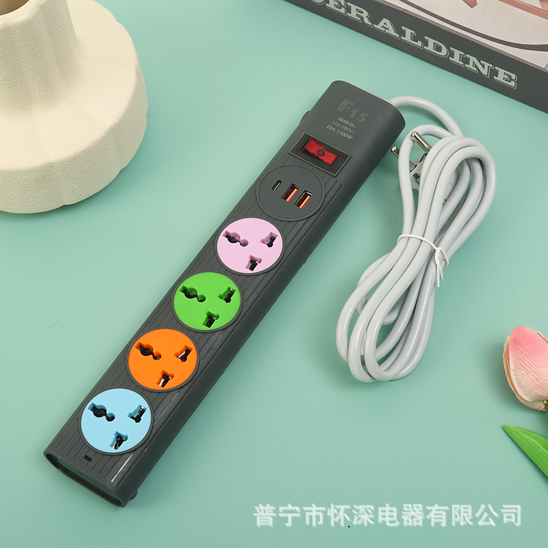 Conector doméstico inteligente con cable, conector multifuncional poroso, conector estándar americano, estándar europeo, estándar británico, conector de cable largo, carga de teléfono móvil