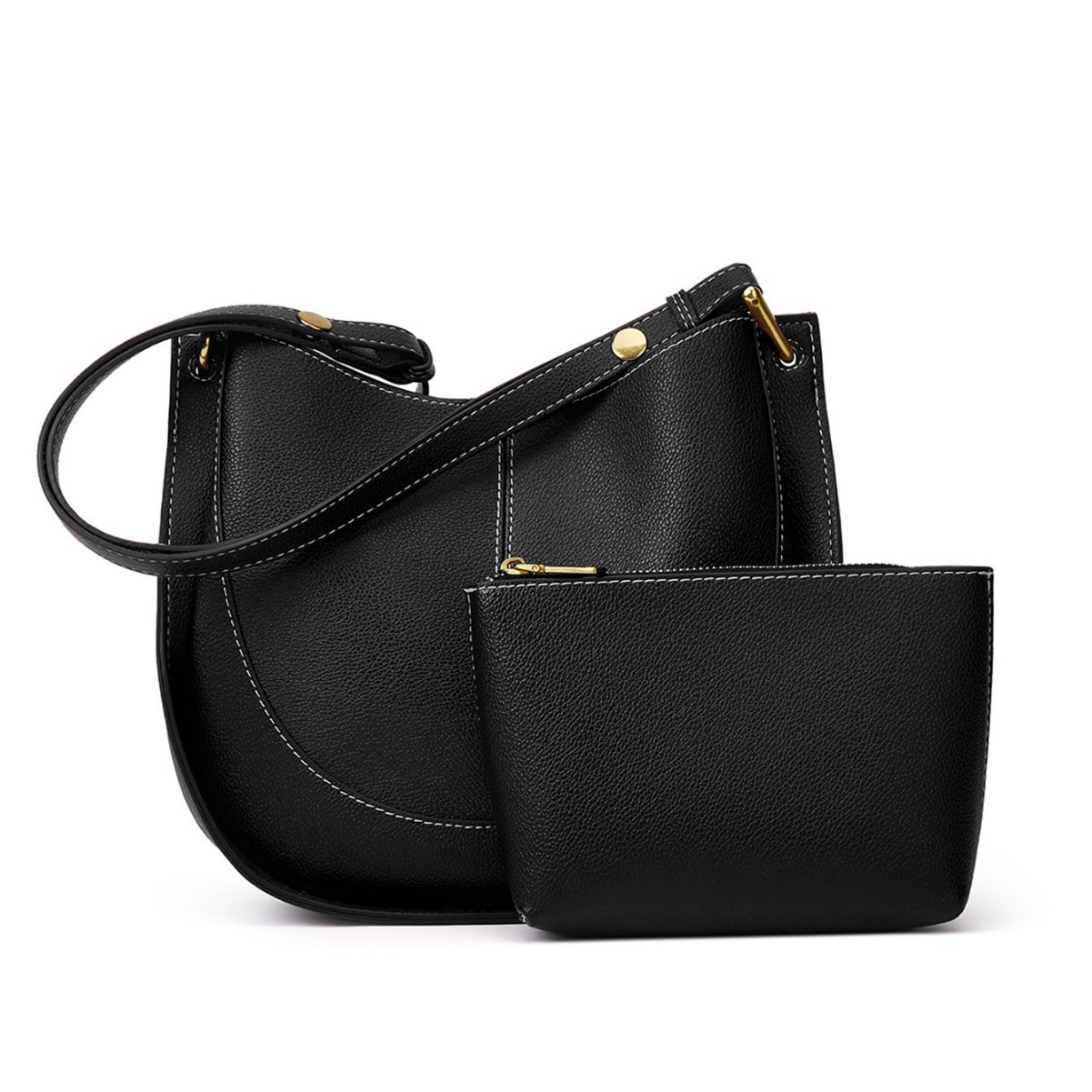 Women's Autumn 2025 Soft Leather Niche Luxury Handbag New Trendy Saddle Bag Large Capacity Shoulder Crossbody Bucket Bag - Thumbnail 2