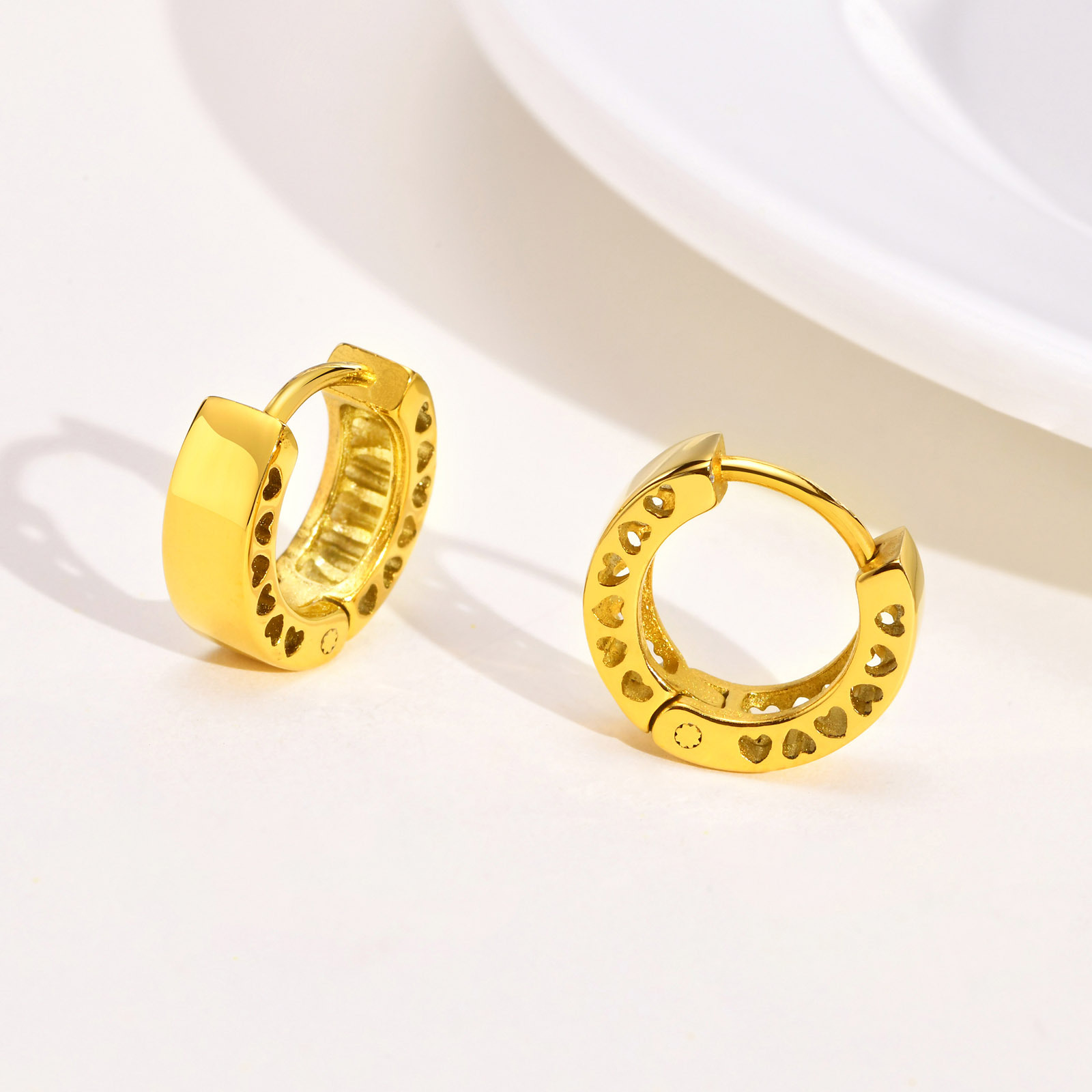 Fashion Heart Shape Stainless Steel Plating Earrings 1 Pair