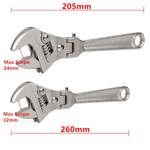 Multifunctional adjustable wrench folding shaking head ratchet quick machine repair water and electricity bathroom air conditioning installation tool