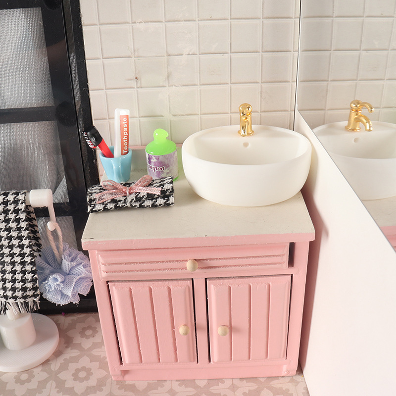 1:12 Dollhouse Washbasin, Mini Bathroom Sink, Simulated Accessories, Miniature Furniture Decorations 1:12 Dollhouse Washbasin, Mini Bathroom Sink, Simulated Accessories, Miniature Furniture Decorations