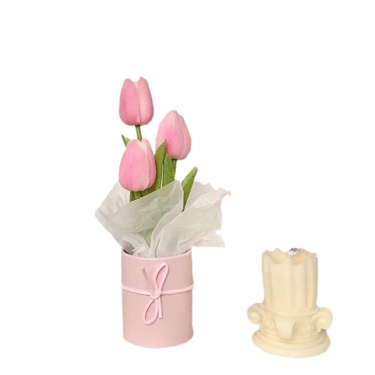 Ramo de tulipán, pequeño cubo de flores, decoración de coche, decoración de la sala de estar, recuerdos, regalos de cumpleaños para novias, accesorios fotográficos