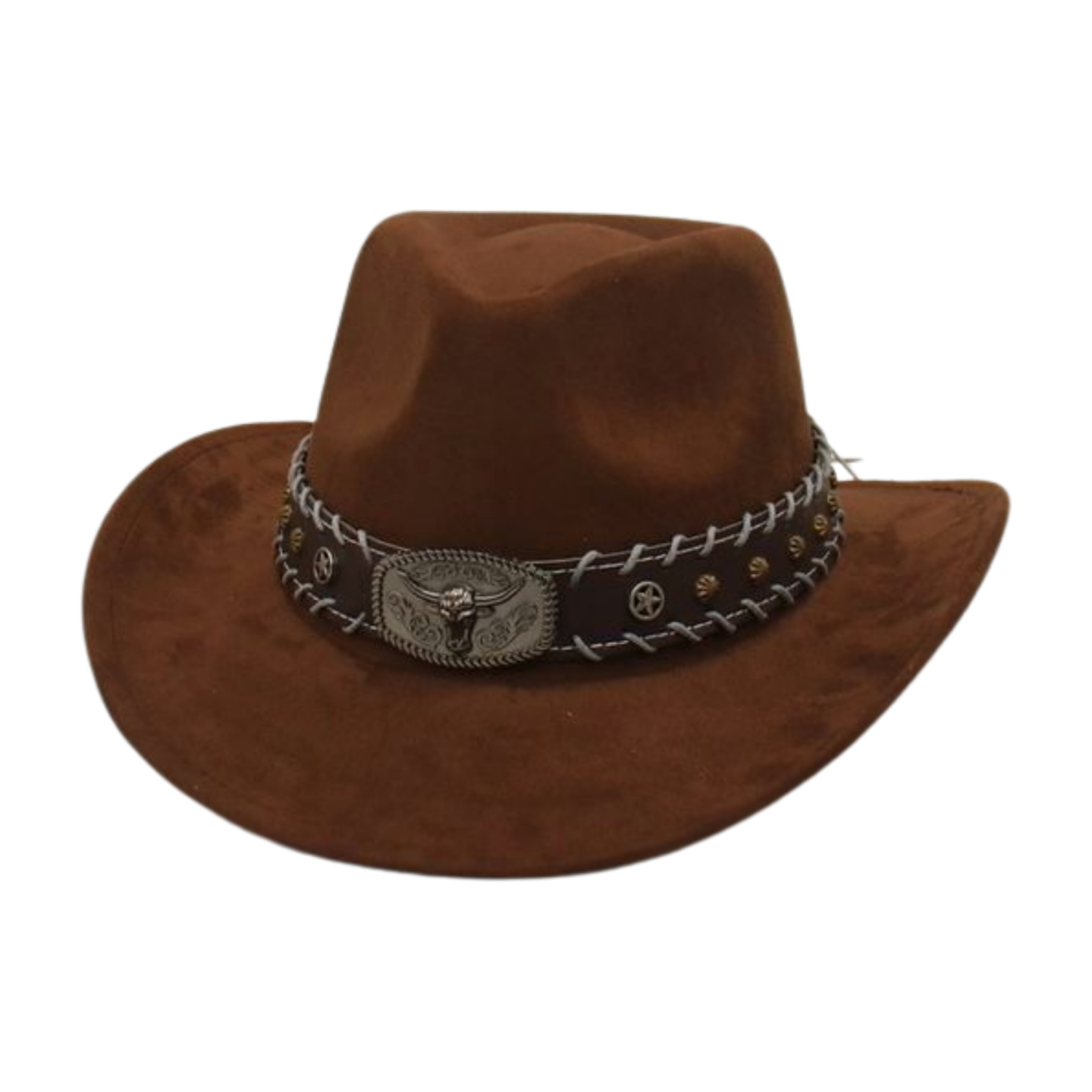 New high-end sense national style bull head riding jazz hat cross-border direct wholesale suede peach heart Denim hat