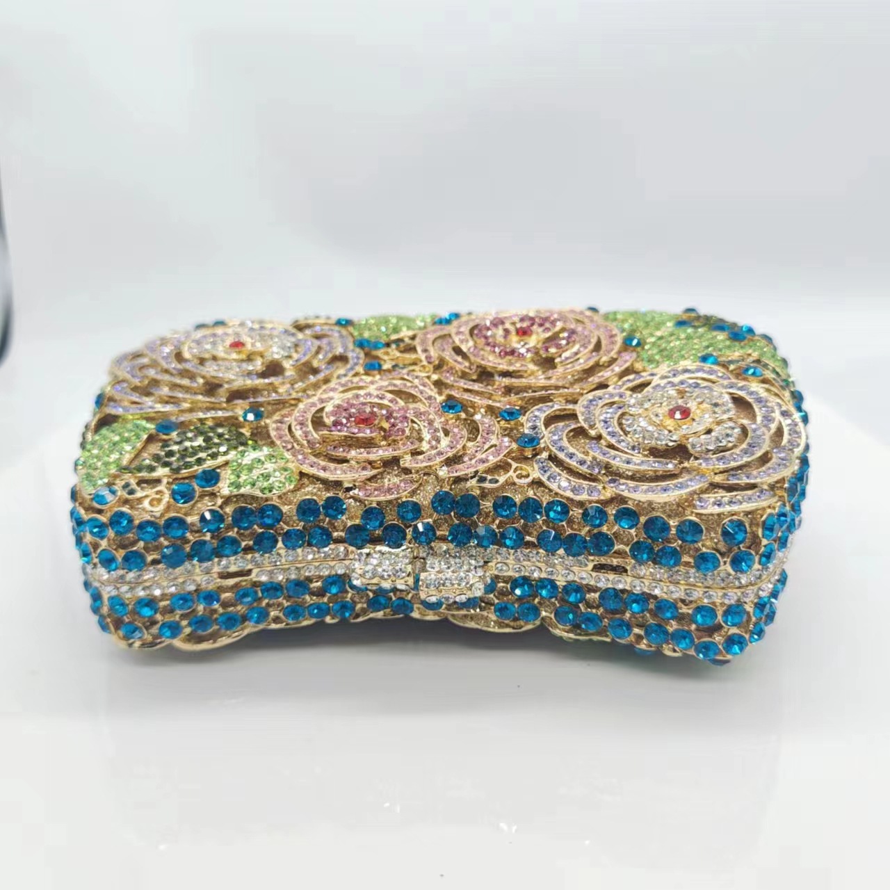 BL026 AliExpress bolsas de diamante transfronterizas, bolsas de cristal metálicas, bolsas de diamante, bolsas de mano de mujer, color blanco