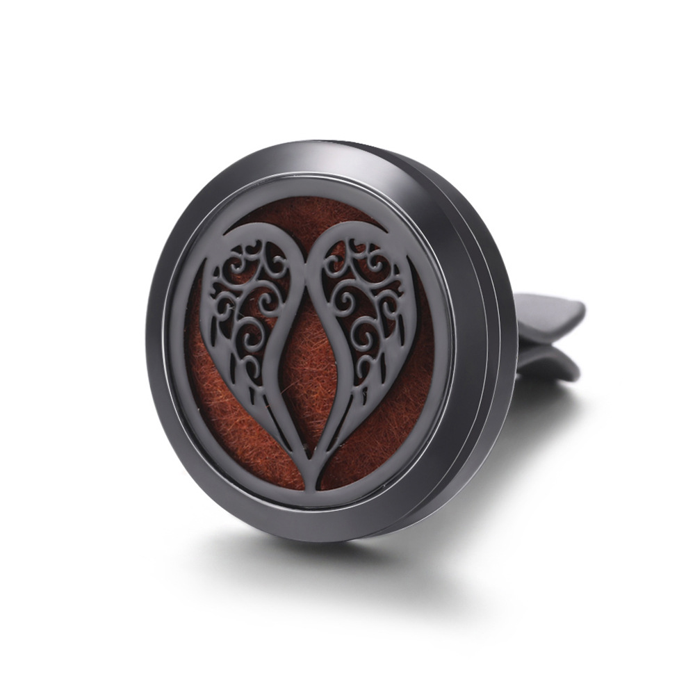 pistola de acero inoxidable negro hueco coche ventilación abrazadera de automóvil perfume árbol de vida automóvil perfume caja de difusión de perfume