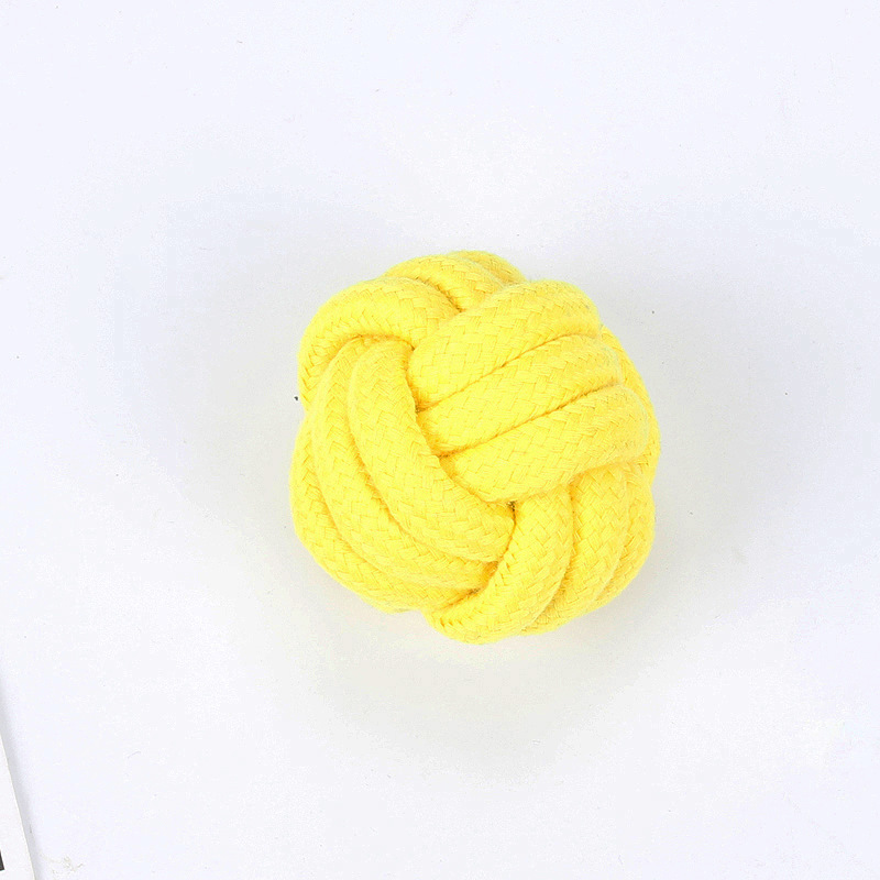 Suministros populares de juguetes para mascotas japoneses y coreanos, juego de juguetes duraderos para perros resistentes a las mordidas, juguete de pelota con nudo de cuerda para cachorros.