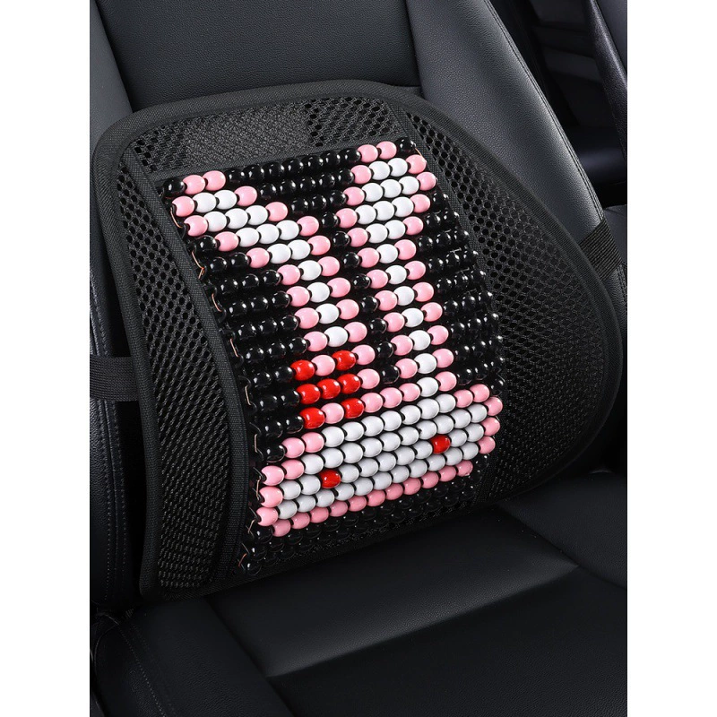 Автомобиль деревянные бусины поясная подушка милый медведь квадратная подушка дышащая Массажная подушка для талии офисное сиденье Подушка для спины поясная подушка
