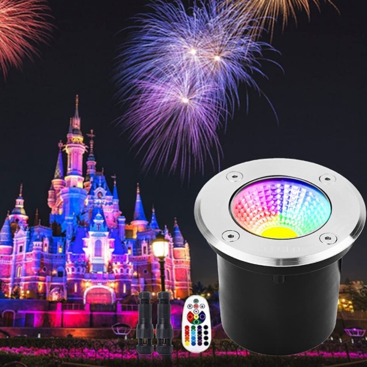 Luces empotradas en el suelo 6w9w12wRGBW, luces de inserción en el suelo, luces para paisajismo, iluminación RGB para árboles, focos, luces para césped. image 3