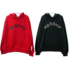 クロスボーダーオリジナル全面ラインストーン付きフード付きパーカー1:1高品質ヘビーウェイトゆったり裏起毛Sp5derスウェット上下セット