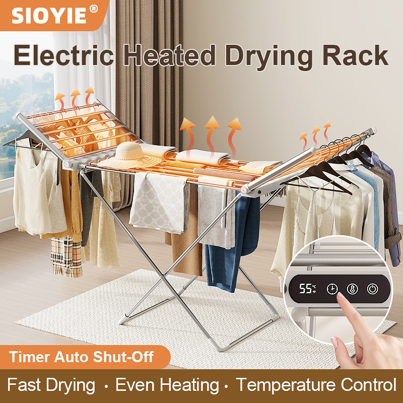 Electric Heated Drying Rack, Foldable Indoor Towel Dryer, Electric Heated Clothes Drying Rack for Baby Clothes