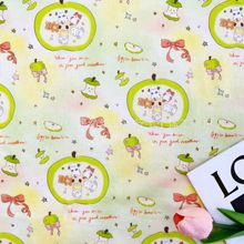 数码直喷工艺双层印花纱布全棉水洗棉面料婴儿爬服童装口水巾围兜