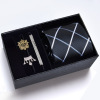 Men's gift box, classic suit, tie, brooch, set, 8cm