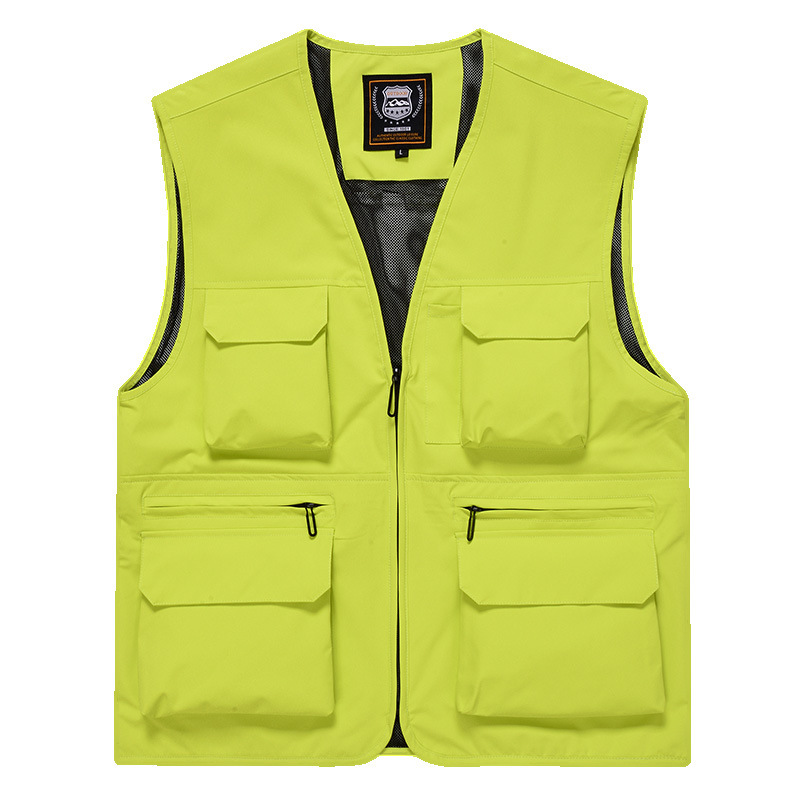 New Outdoor Multi-Pocket Quick-Dry Fishing Vest for Men, Thin Waterproof Sleeveless Vest for Mountaineering and Photography