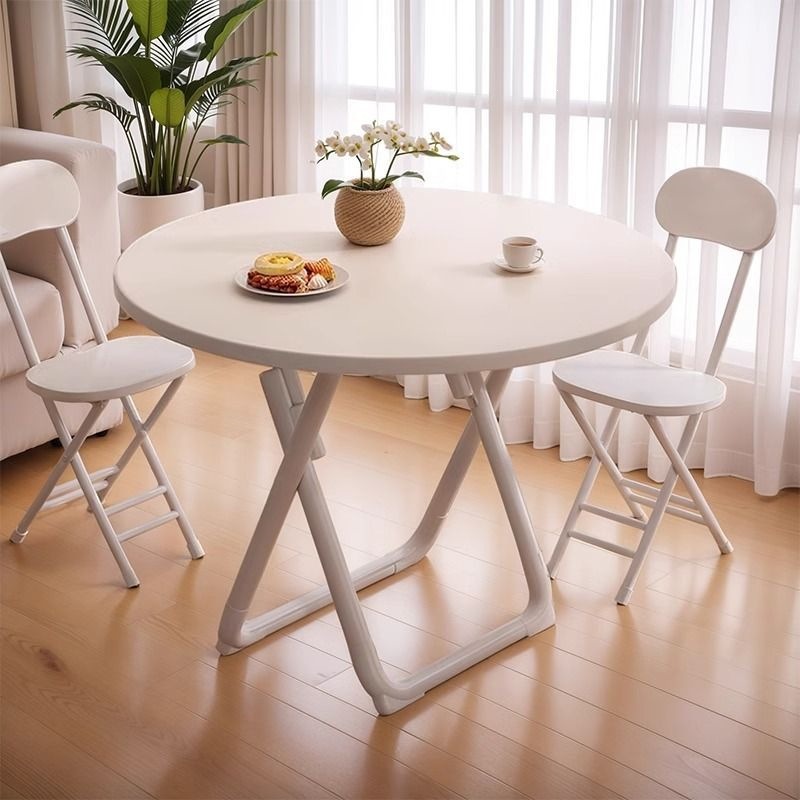 Folding Table Dining Table for Home Use in Small Apartments, Square Table for Dining, Balcony Round Table, Portable Dining Table, Simple Table and Chair Set
