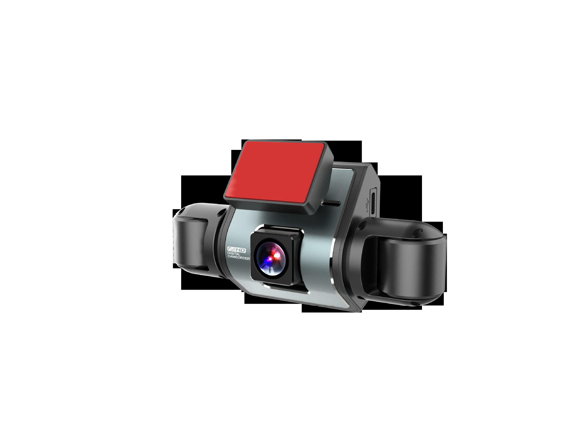 Four-way dashcam with front and rear dual recording plus four lenses for left and right blind spots, high-definition night vision and reversing camera