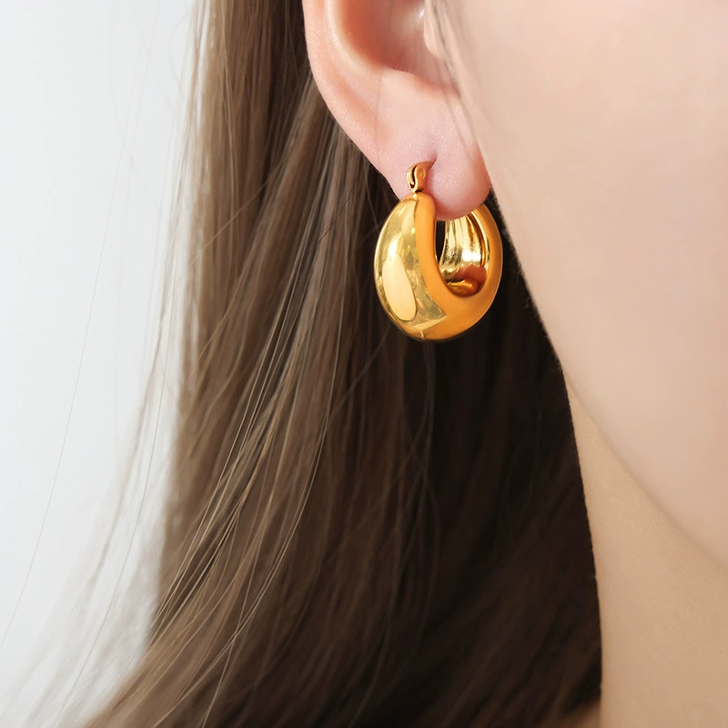 Metal retro brand earrings stainless steel, french style