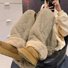 零下40度防寒保暖外穿羊羔绒羽绒裤男加绒加厚东北过冬极寒棉裤子