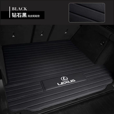 Suitable for Lexus Es200 Leather Trunk Mat Rx350H Nx200 Es300H Car Trunk Mat (Trunk Mat) - lexus-tailgate-mat-black-genuine-leather-wide-stripe-design-standard