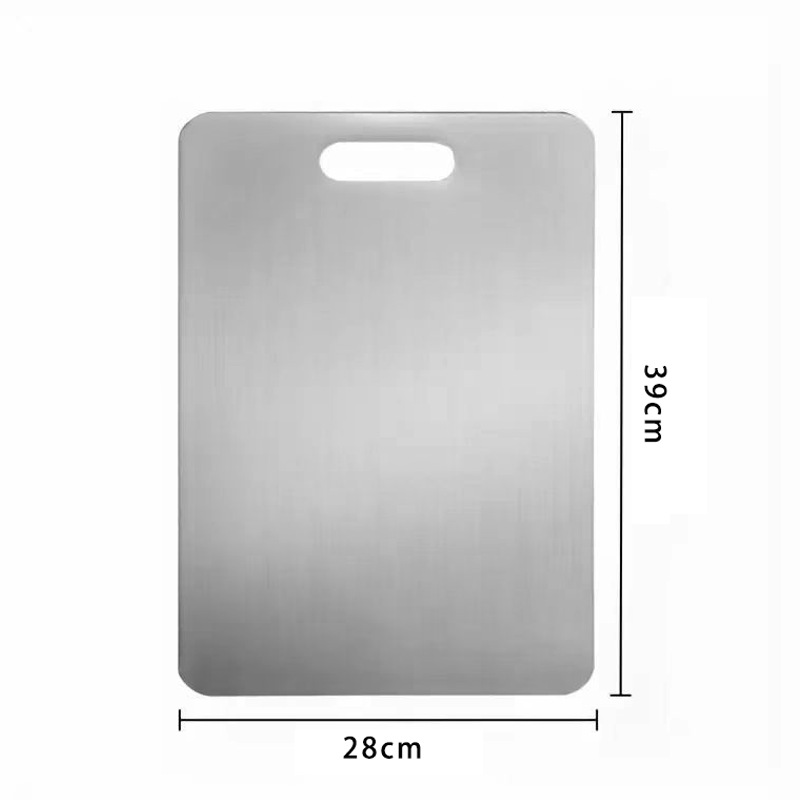 Cross-border 304 tablero de acero inoxidable antideslizante grueso tablero de corte de verduras tablero de corte doméstico tablero de corte de escritorio grande tablero de corte