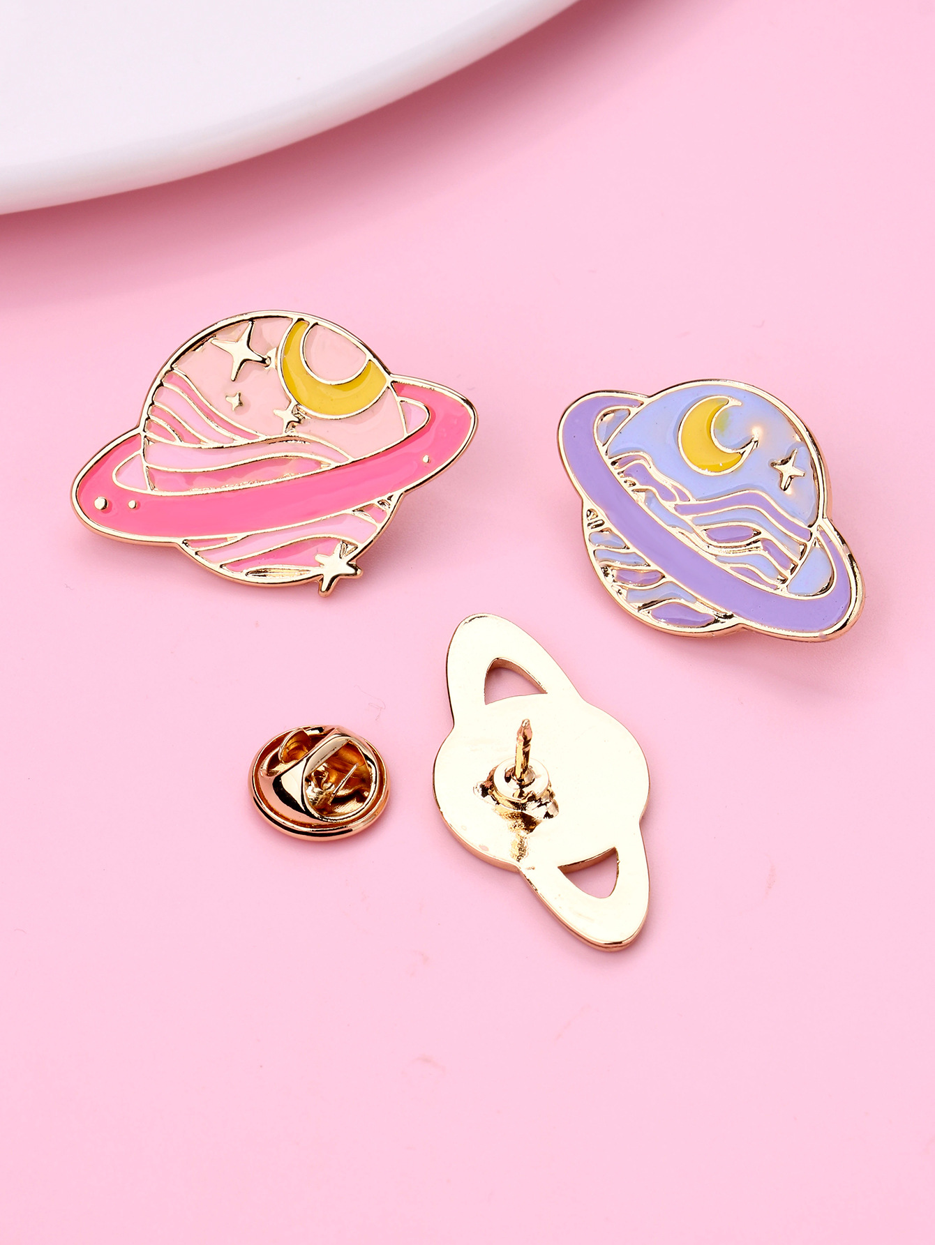 20g Weight Brooches Classification Holiday, Daily Occasion Alloy Material Tree, Planet Pattern All Seasons Season Unisex Gender Enamel Design Cute, Modern Style Style Cute Modern Style Pin Tree Planet Alloy Enamel Unisex Brooches 8