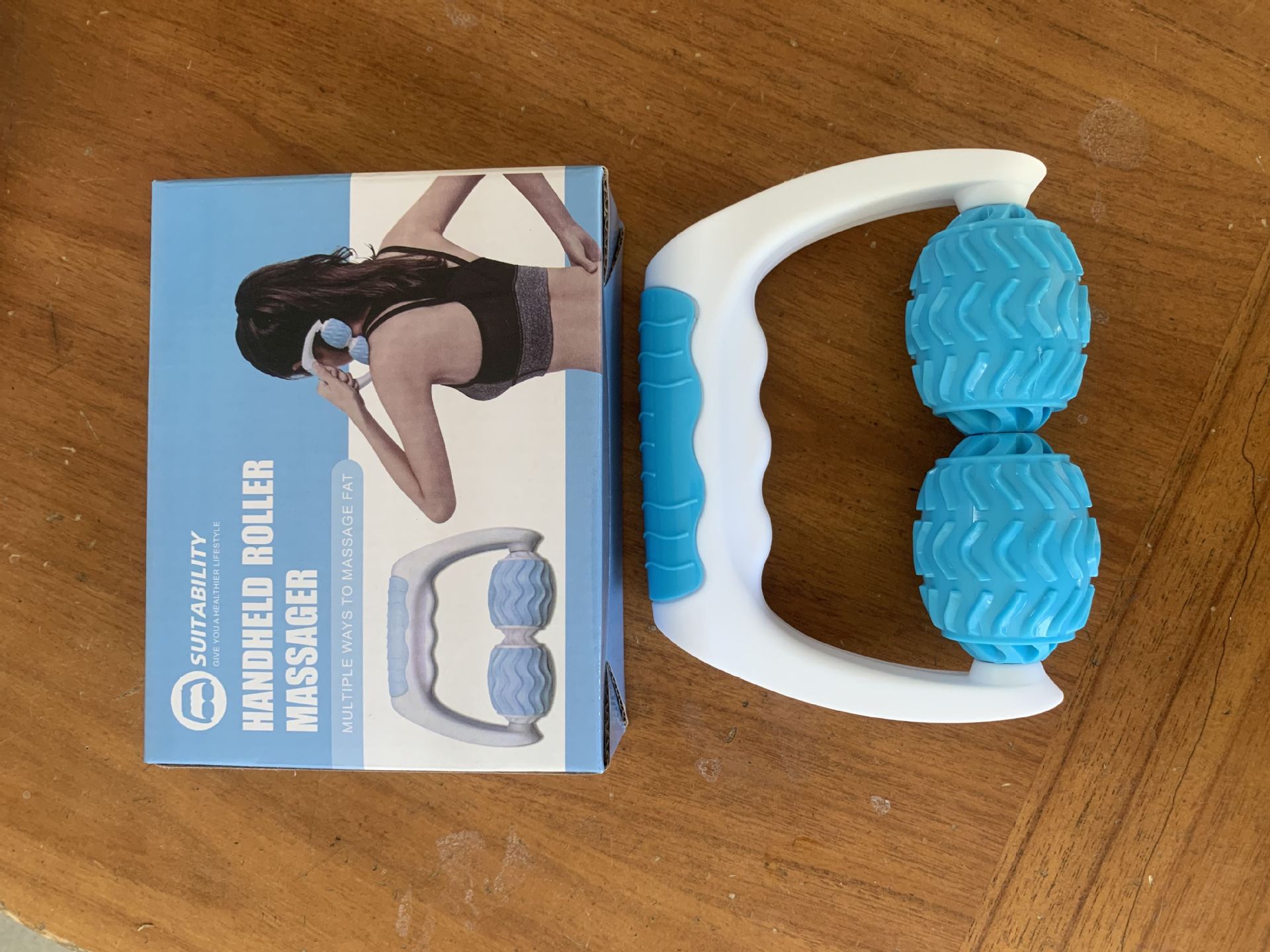 Masajeador de pierna 360 grados, rodillo de masaje para relajación muscular y yoga, mano