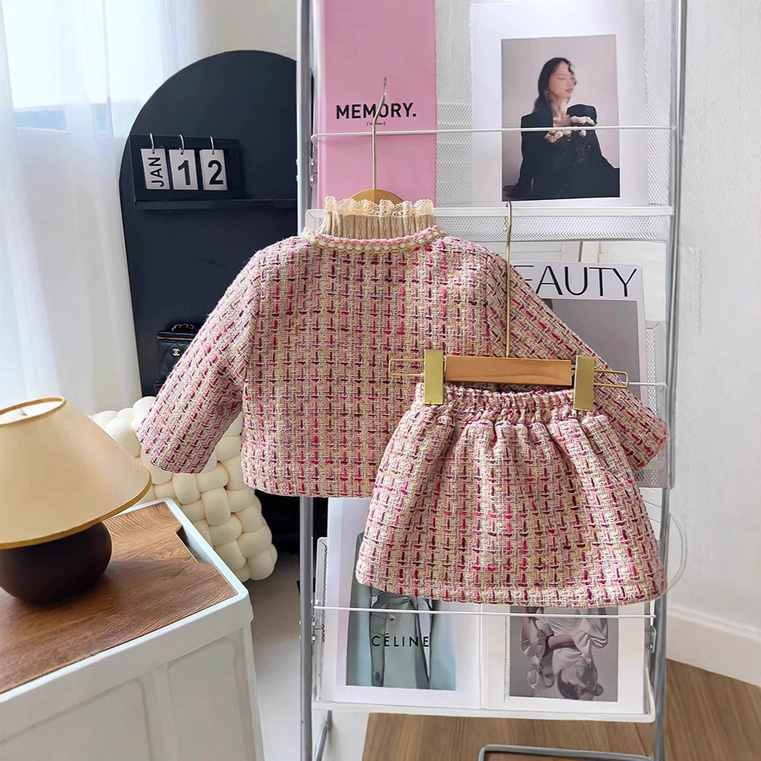Комплект, детская стёганая пуховая куртка для подростков, в стиле Chanel